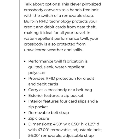 Performance Twill Black RFID Small Convertible Crossbody Bag Burnt Orange - Picture 6 of 8